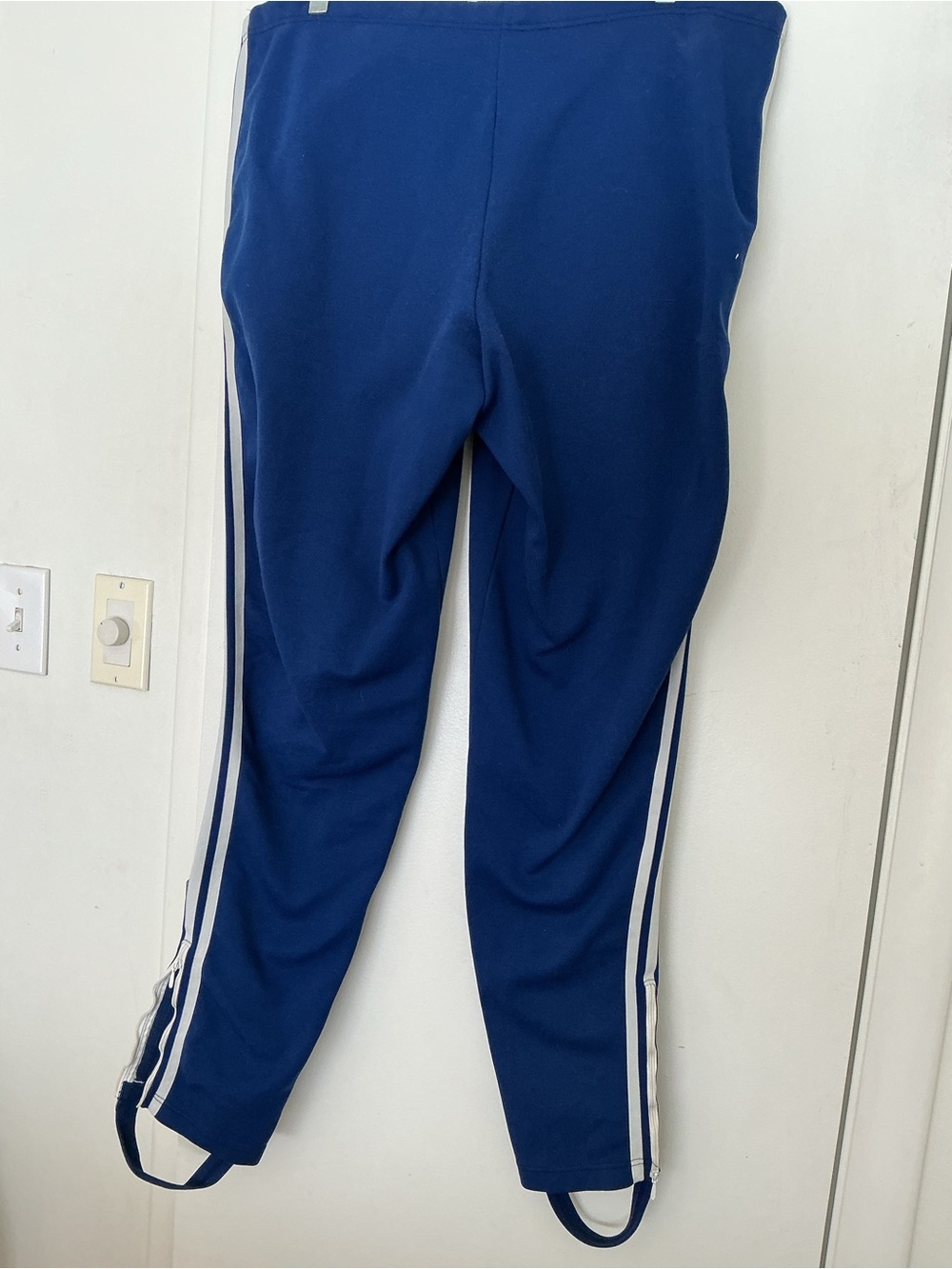 adidas Women’s Adidas vintageBlue Stirrup Leggings with White Stripes